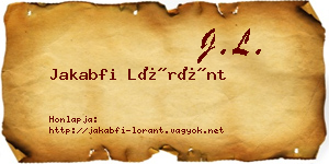 Jakabfi Lóránt névjegykártya