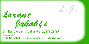 lorant jakabfi business card